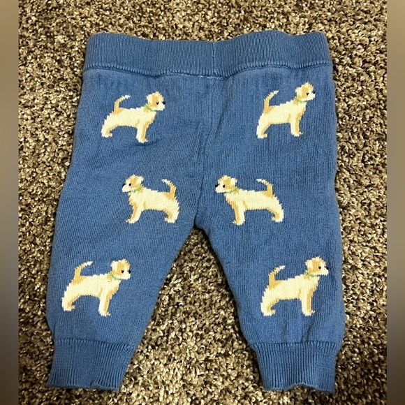 Janie and Jack Blue Knit Baby Pants with Dog Pattern 0-3 months - Picture 4 of 4